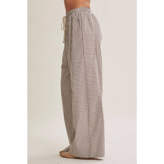 Coffee Before Noon Mixed Striped Pants