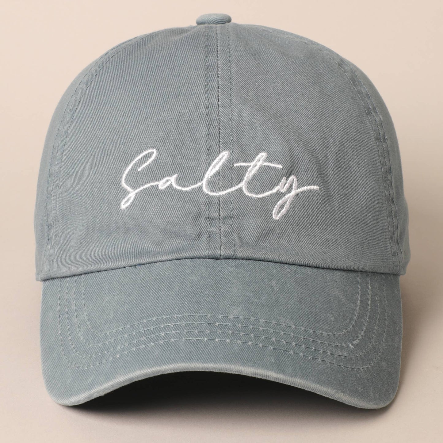 Salty Lettered Embroidery Baseball Cap