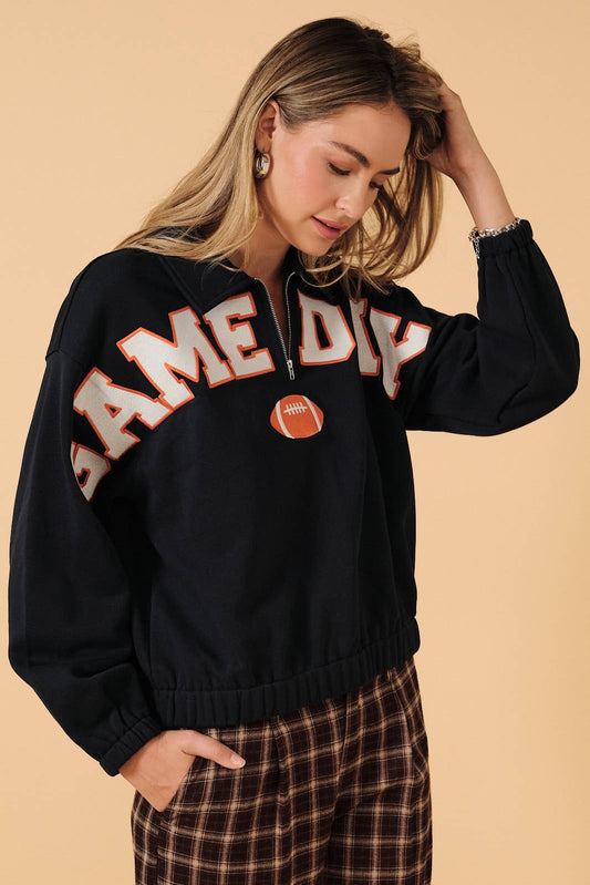 GAME DAY Half Zip Up Sweatshirt