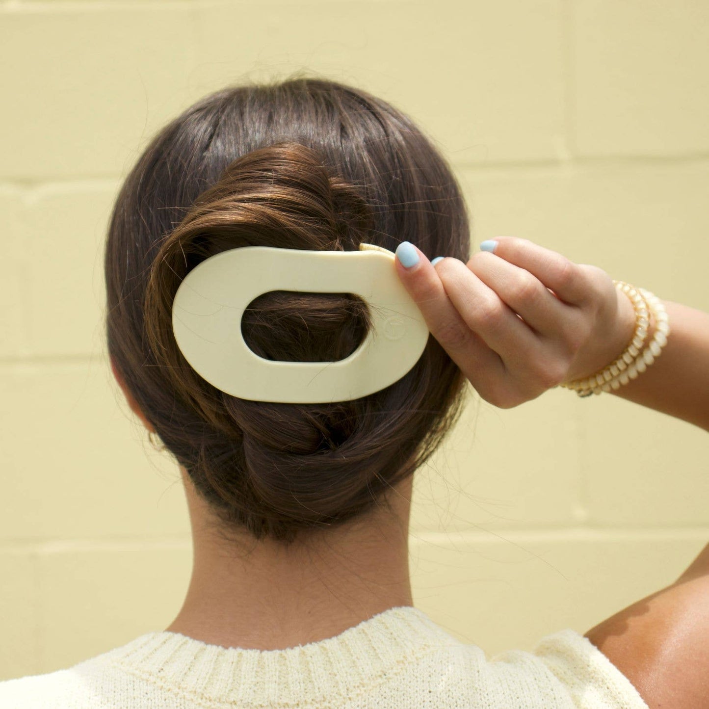 Flat Round Hair Clip | Large | Butter Yellow