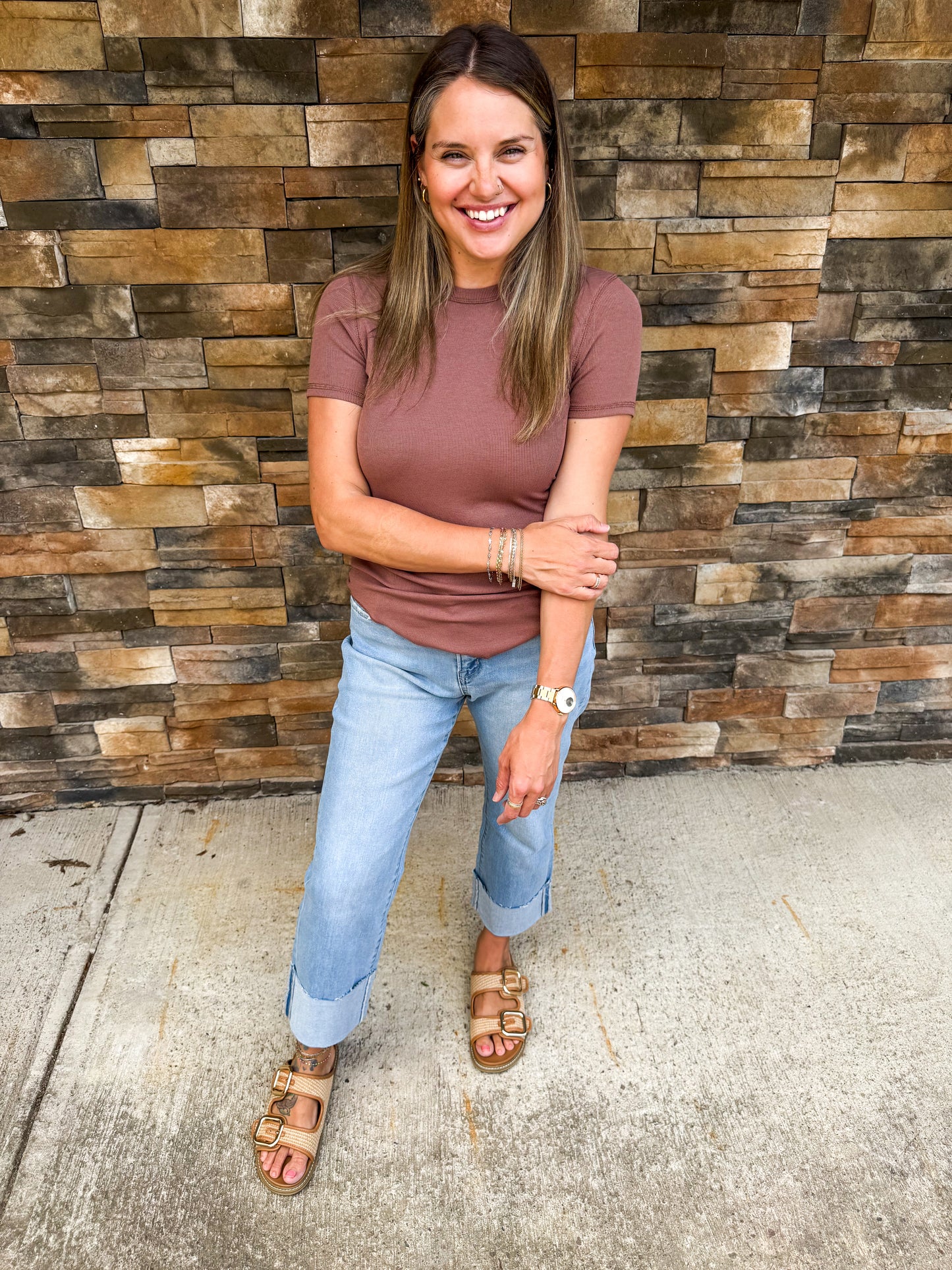 Victoria Cuffed Straight Jeans