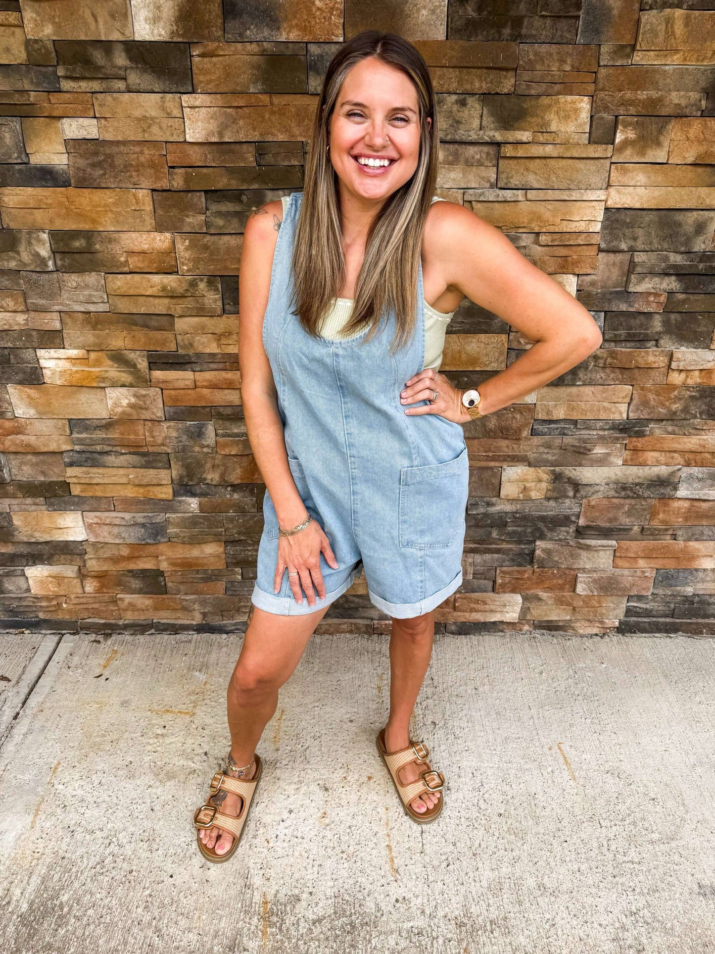 Denim Romper