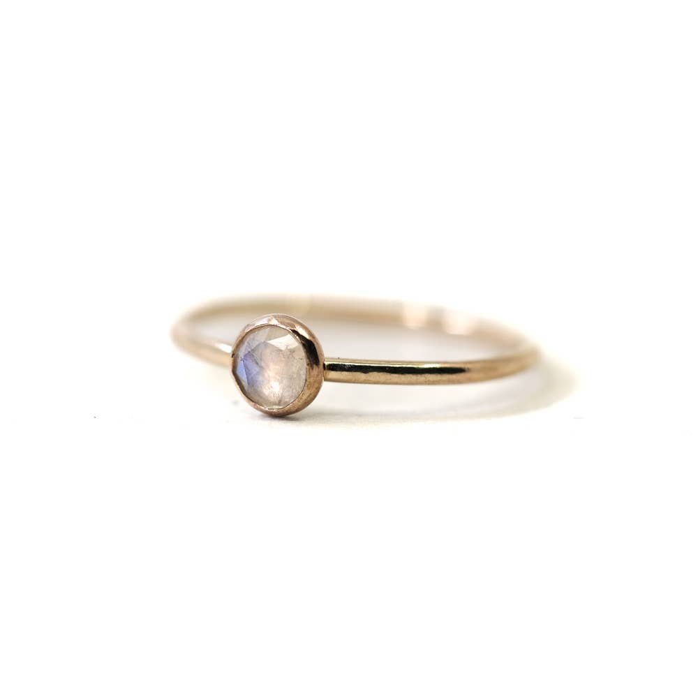 Rainbow Moonstone Stacking Ring in Gold Filled