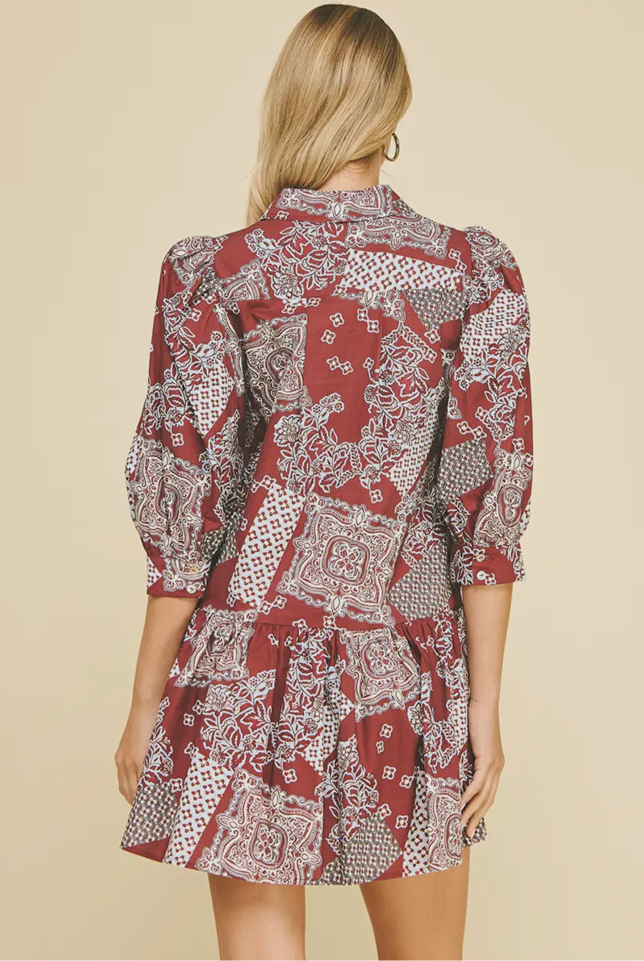 Print Tiered Mini Dress