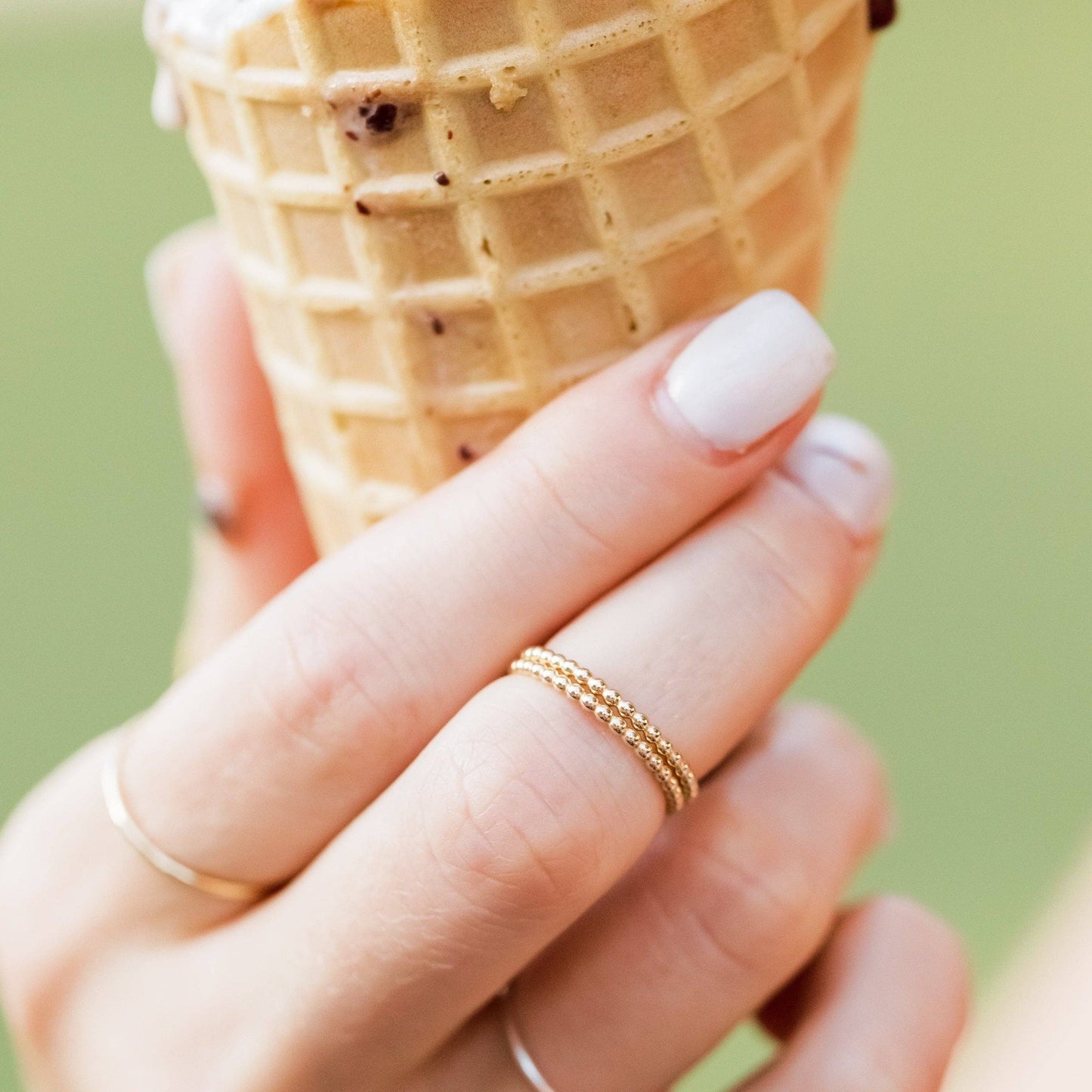 Beaded Stacking Ring | 14k Gold Fill & Sterling Silver