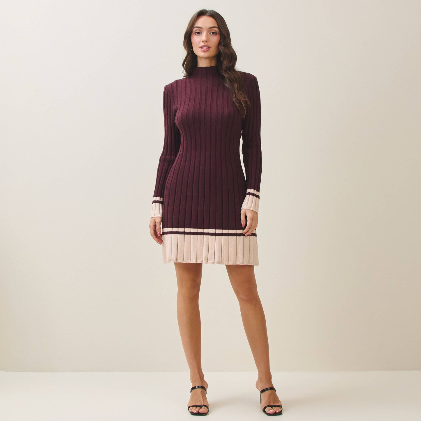 Two Tone Sweater Dress