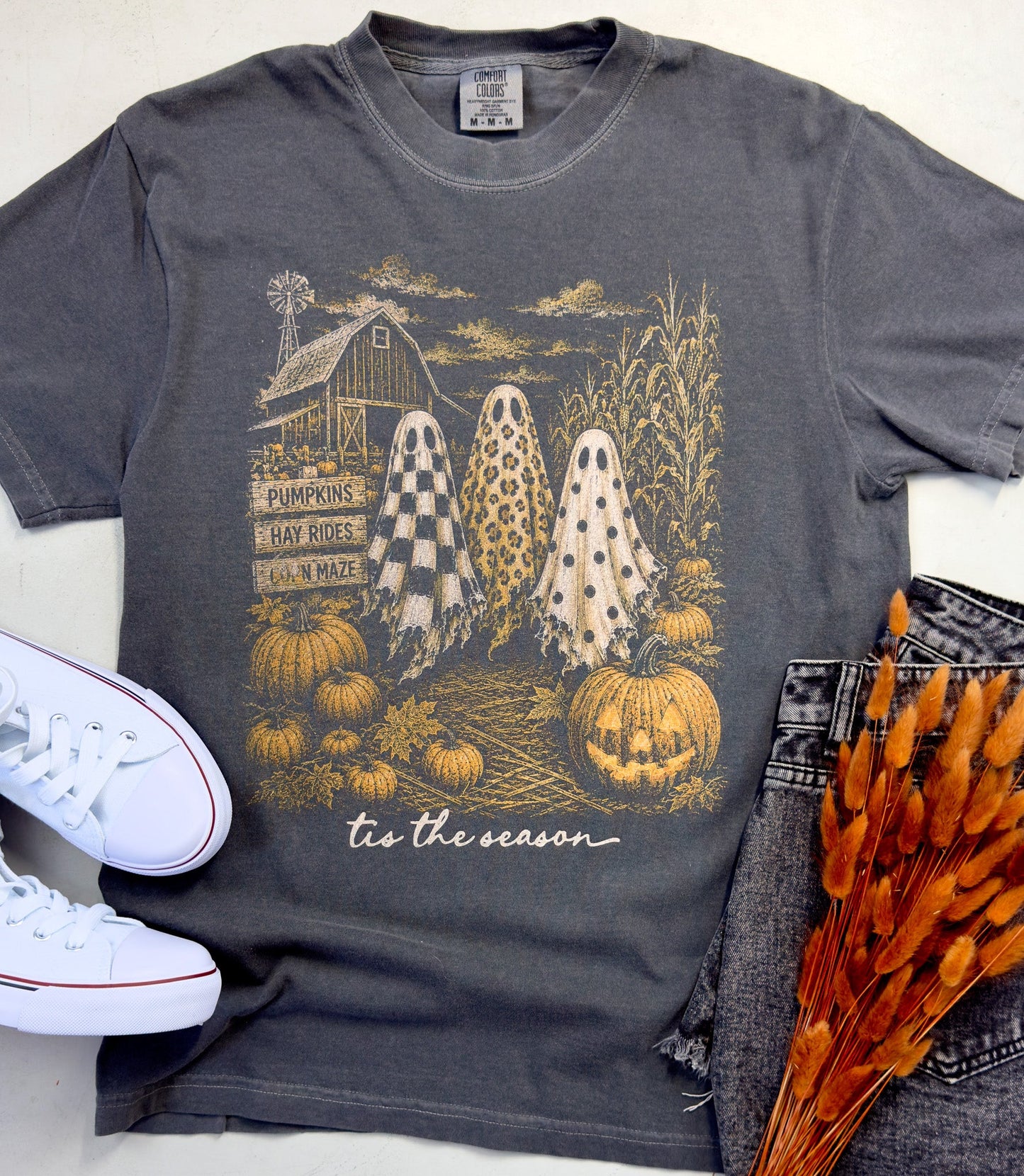 Tis The Season Ghost Pumpkin Tee Salon