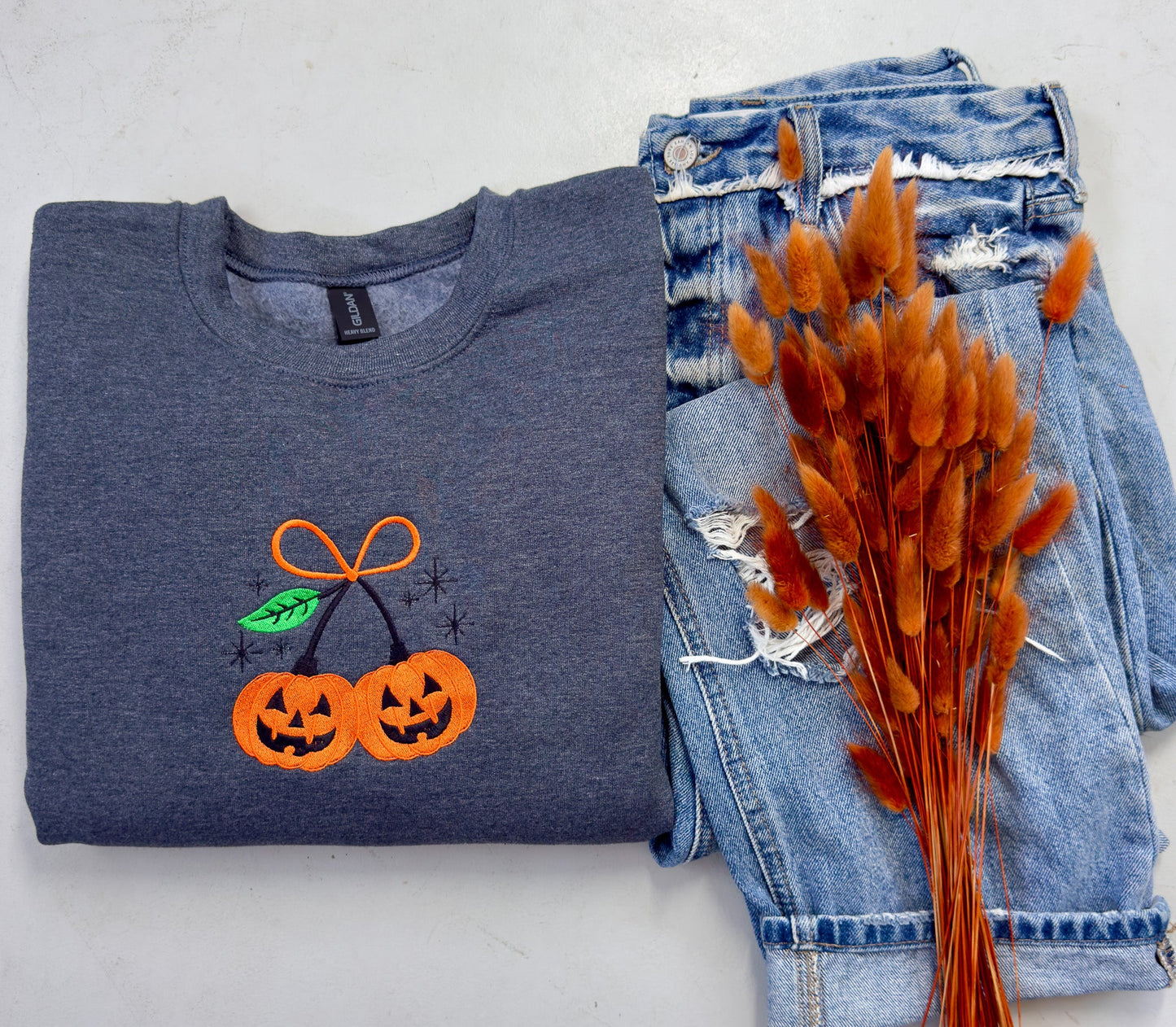 Embroidered Pumpkin Crewneck