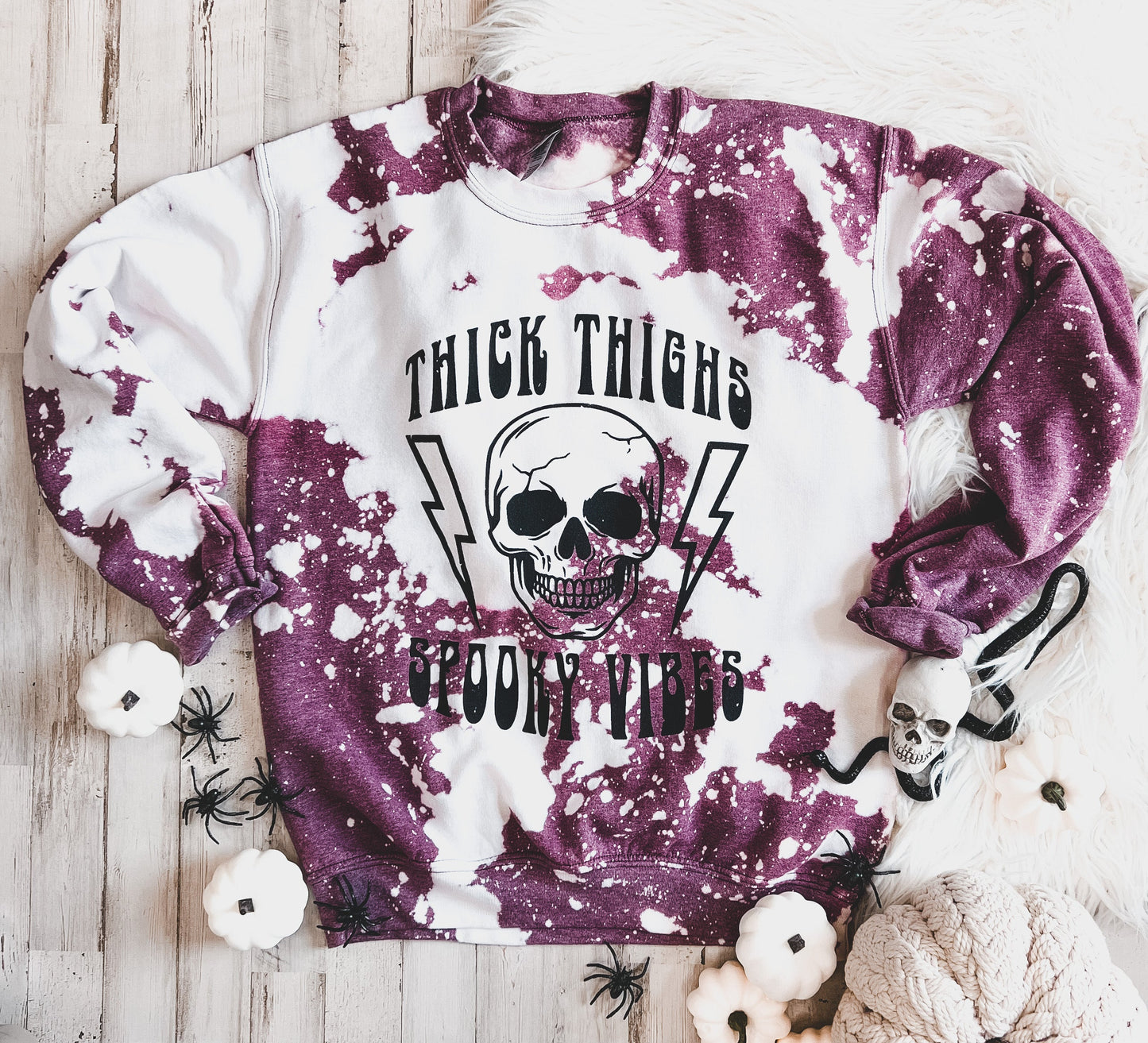 Thick Thighs Spooky Vibes (Bleach Sweatshirt)