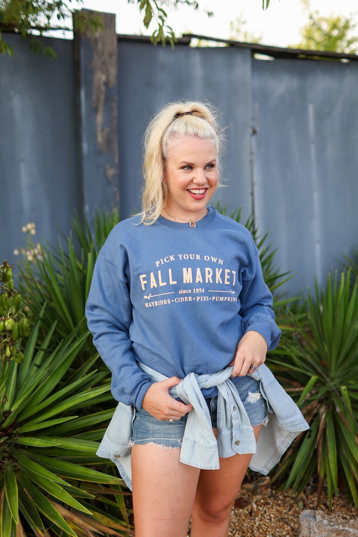 Fall Market (Puff Ink) Indigo Sweatshirt