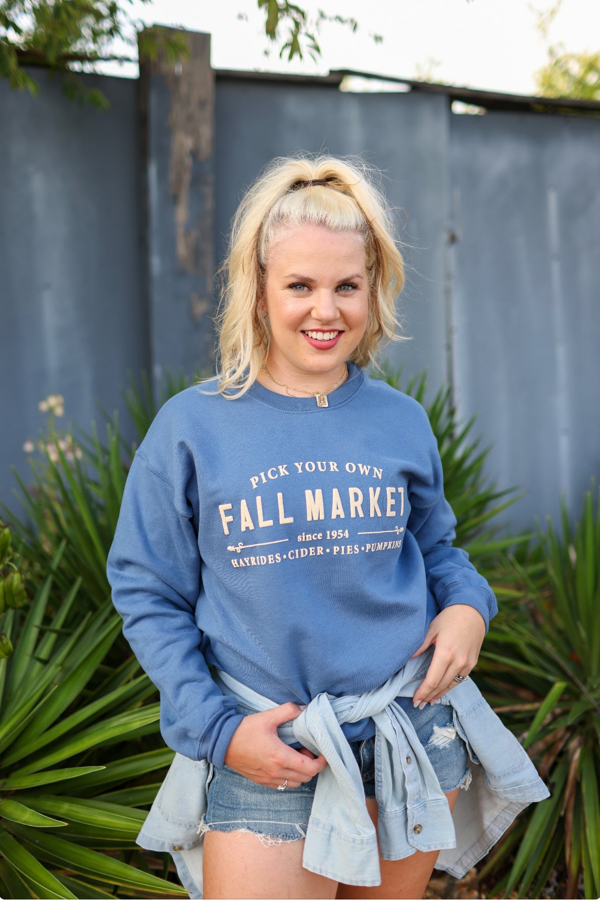 Fall Market (Puff Ink) Indigo Sweatshirt