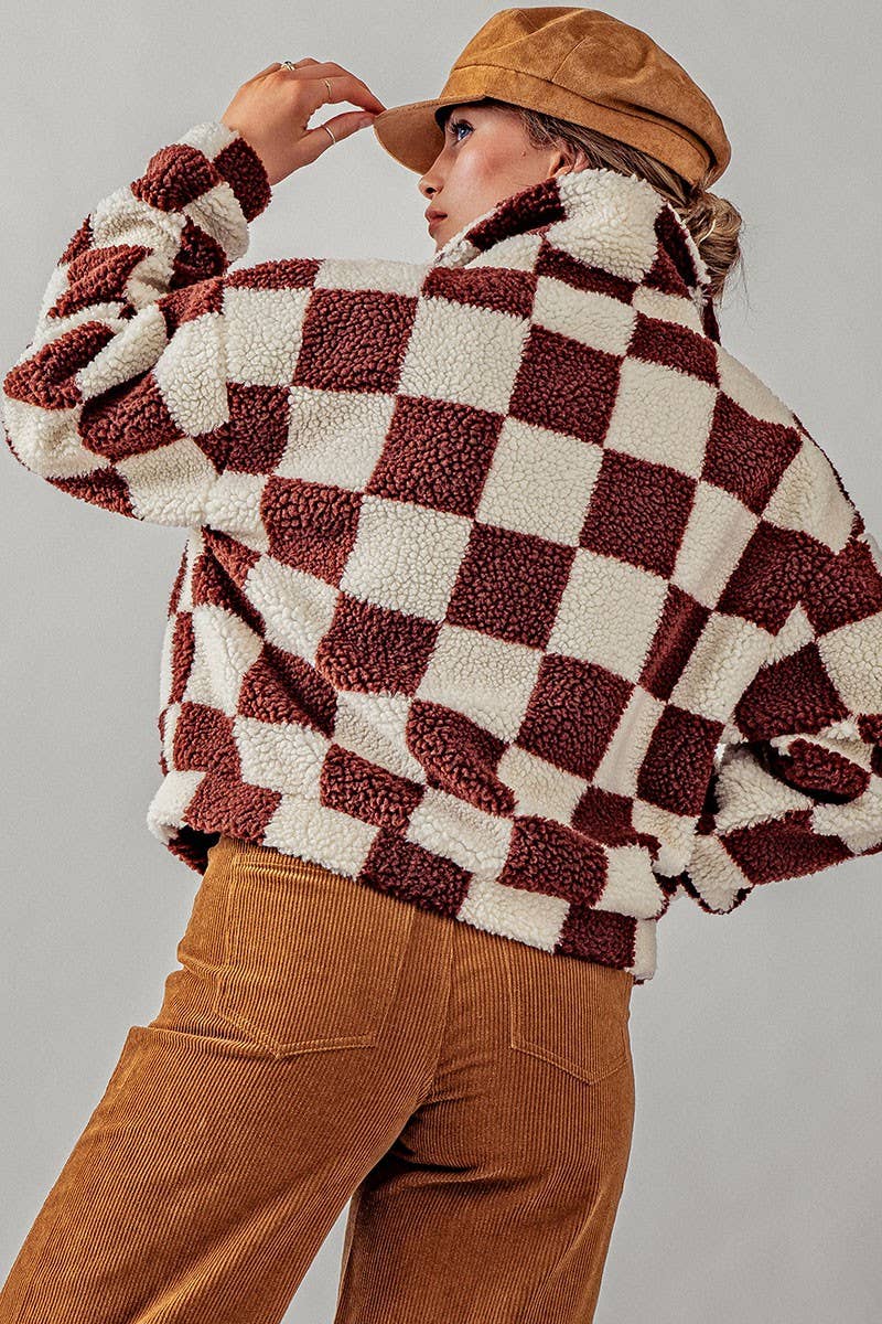 Checked Out Sherpa Jacket