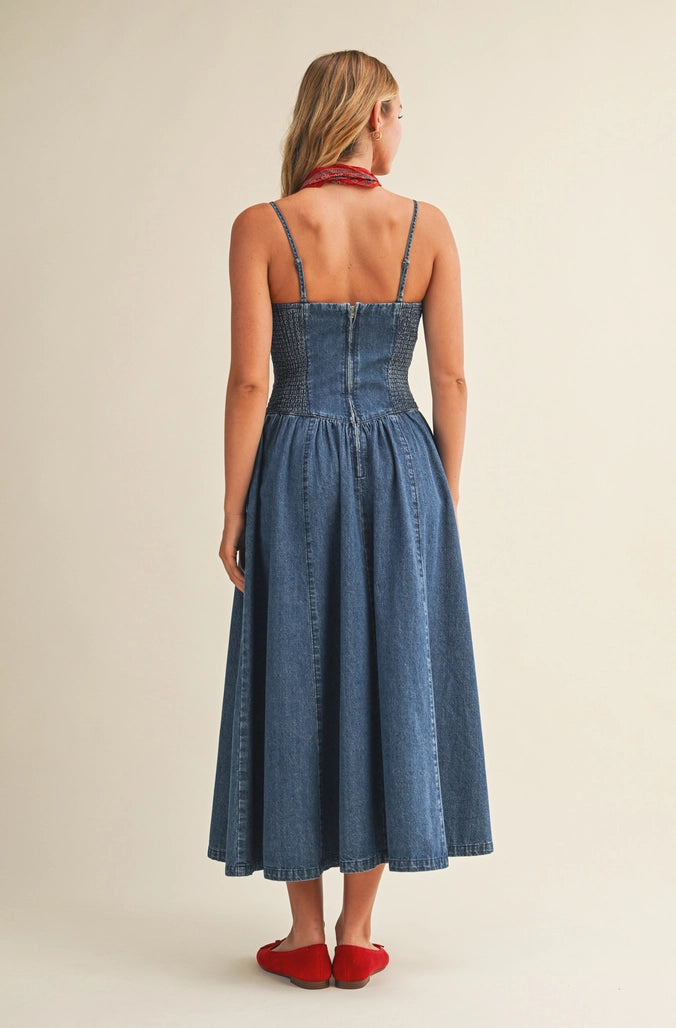 Dog Days Detachable Strap Denim Dress