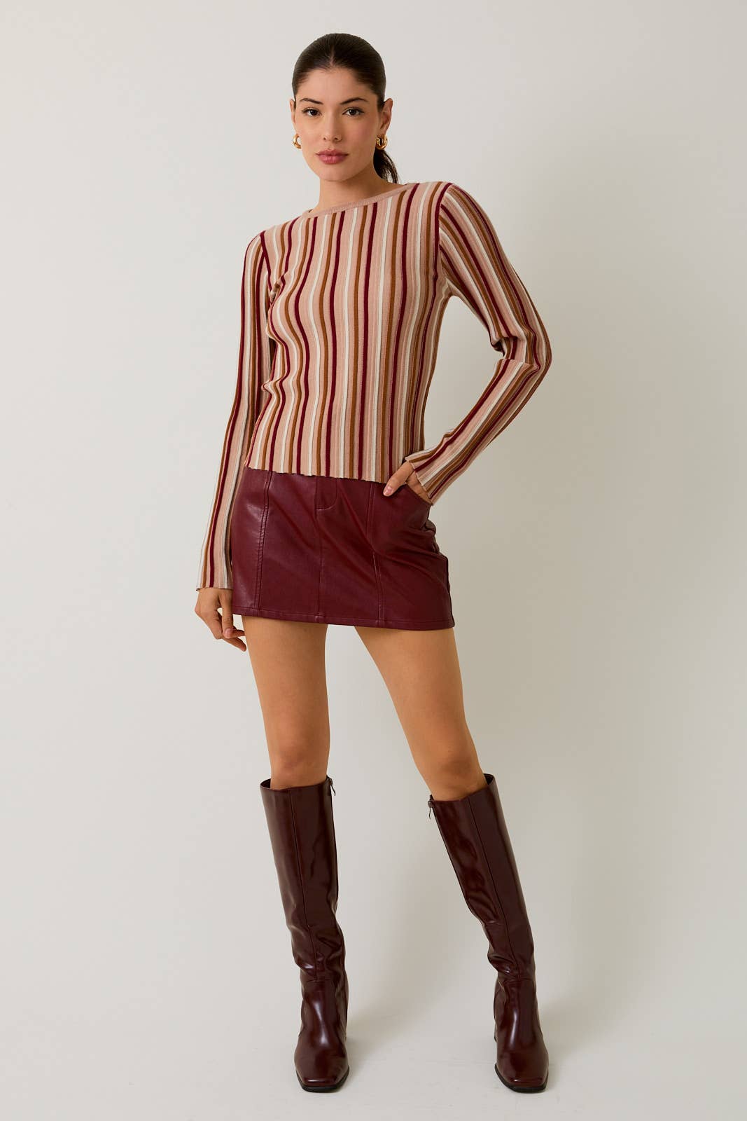 Vertical Stripe Knit Top