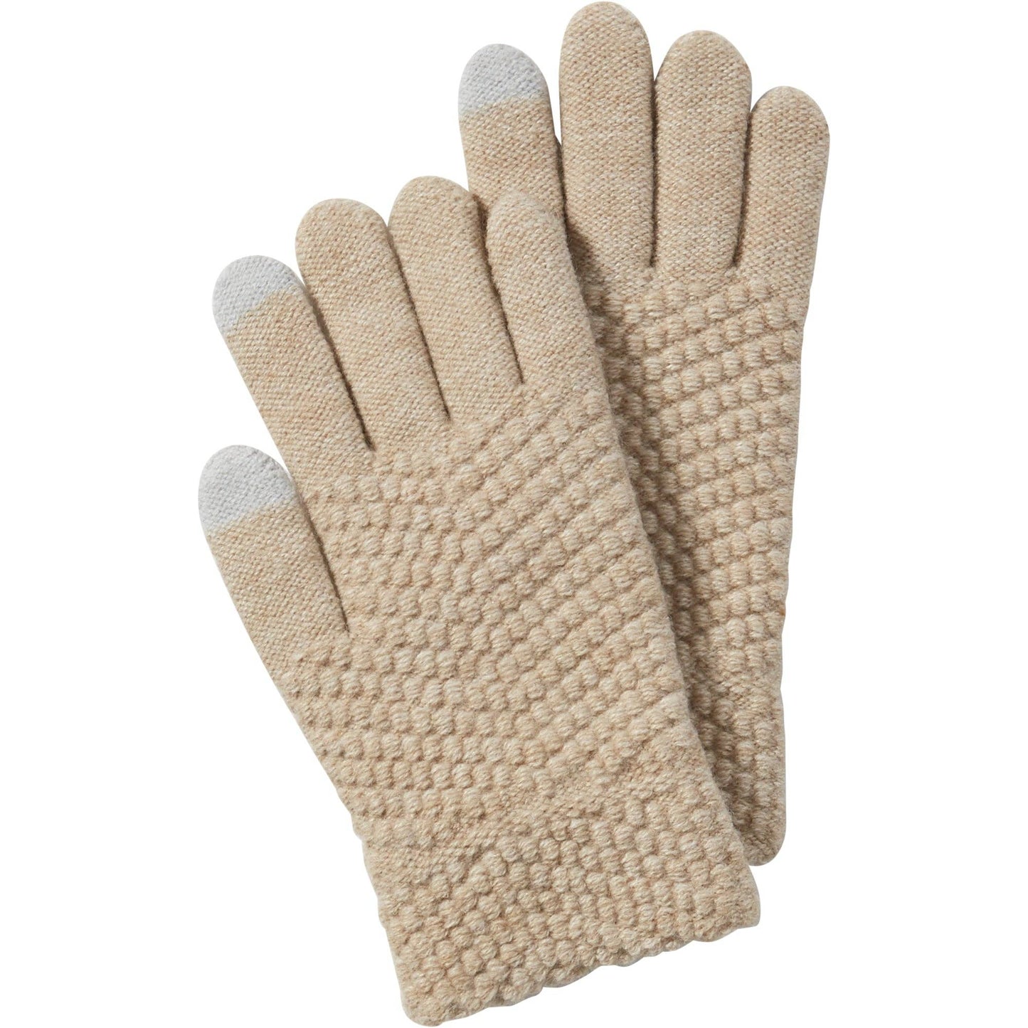 Beige Anna Texting Knit Gloves