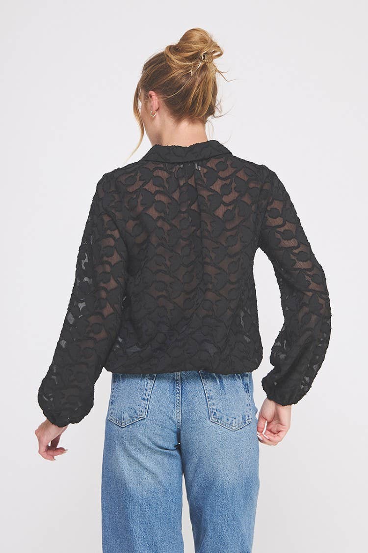 Jacquard Burnout Blouse