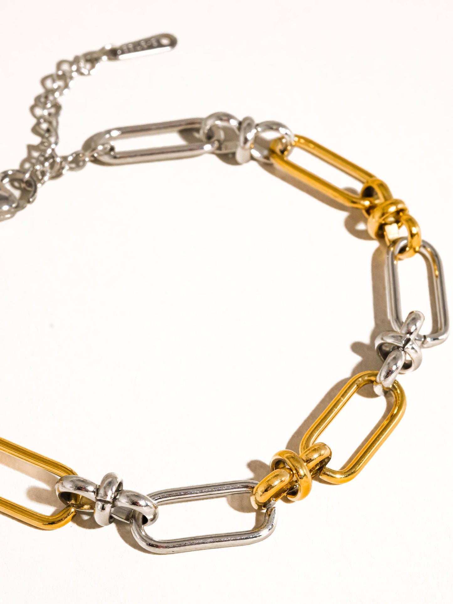Matin 18K Gold Non-Tarnish Two Tone Chain Bracelet