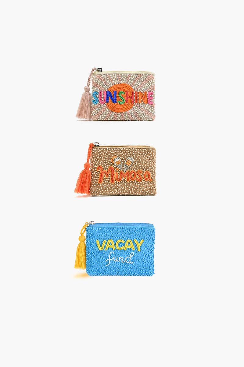 Sunshine, Mimosa, and Vacay Fund - Coin Bags