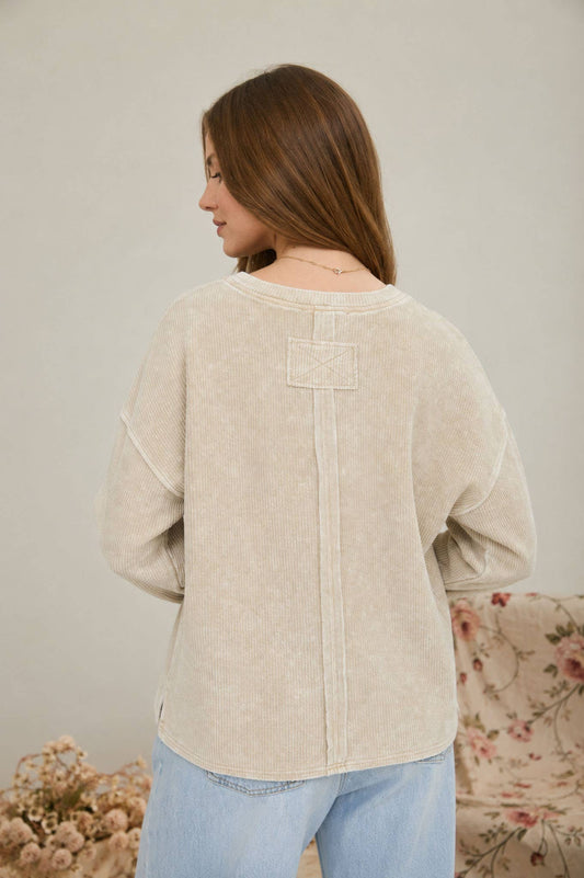 Washed Ribbed Knit