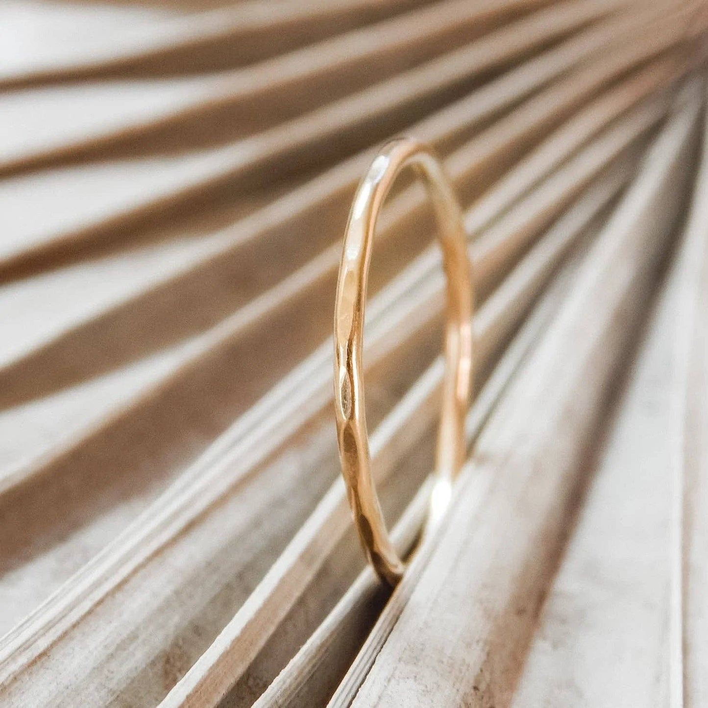 Thin Hammered Stacking Ring |14k Gold Fill & Sterling Silver