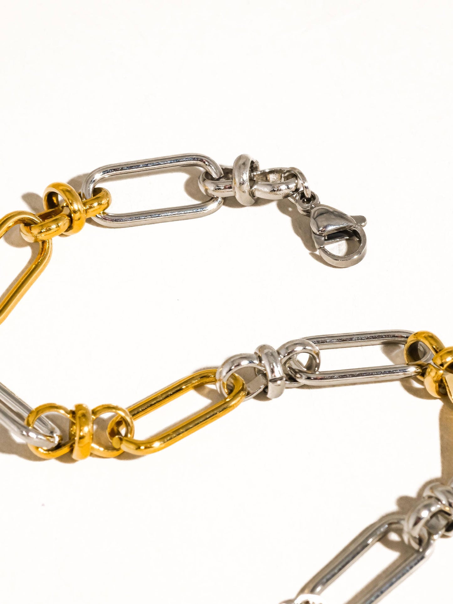 Matin 18K Gold Non-Tarnish Two Tone Chain Bracelet