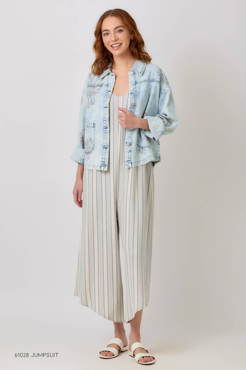 Floral Printed Denim Shacket