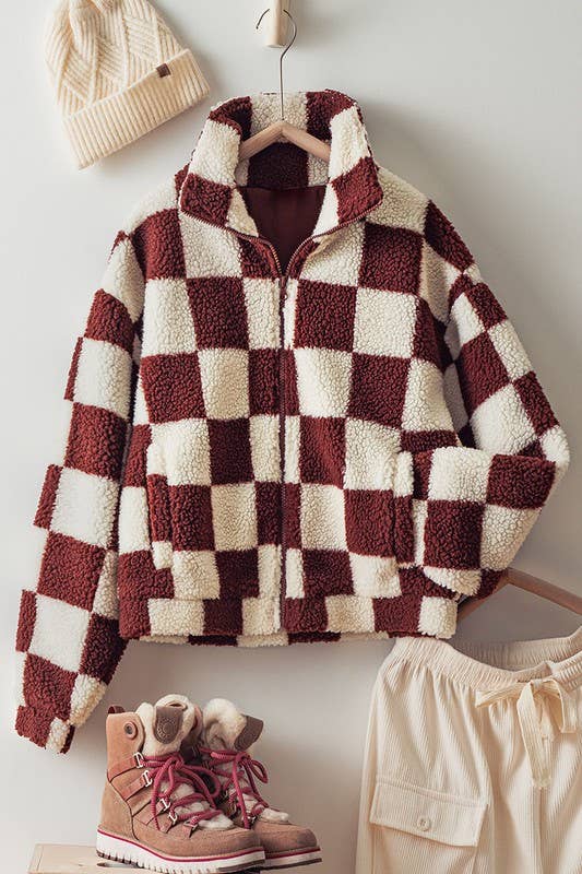 Checked Out Sherpa Jacket