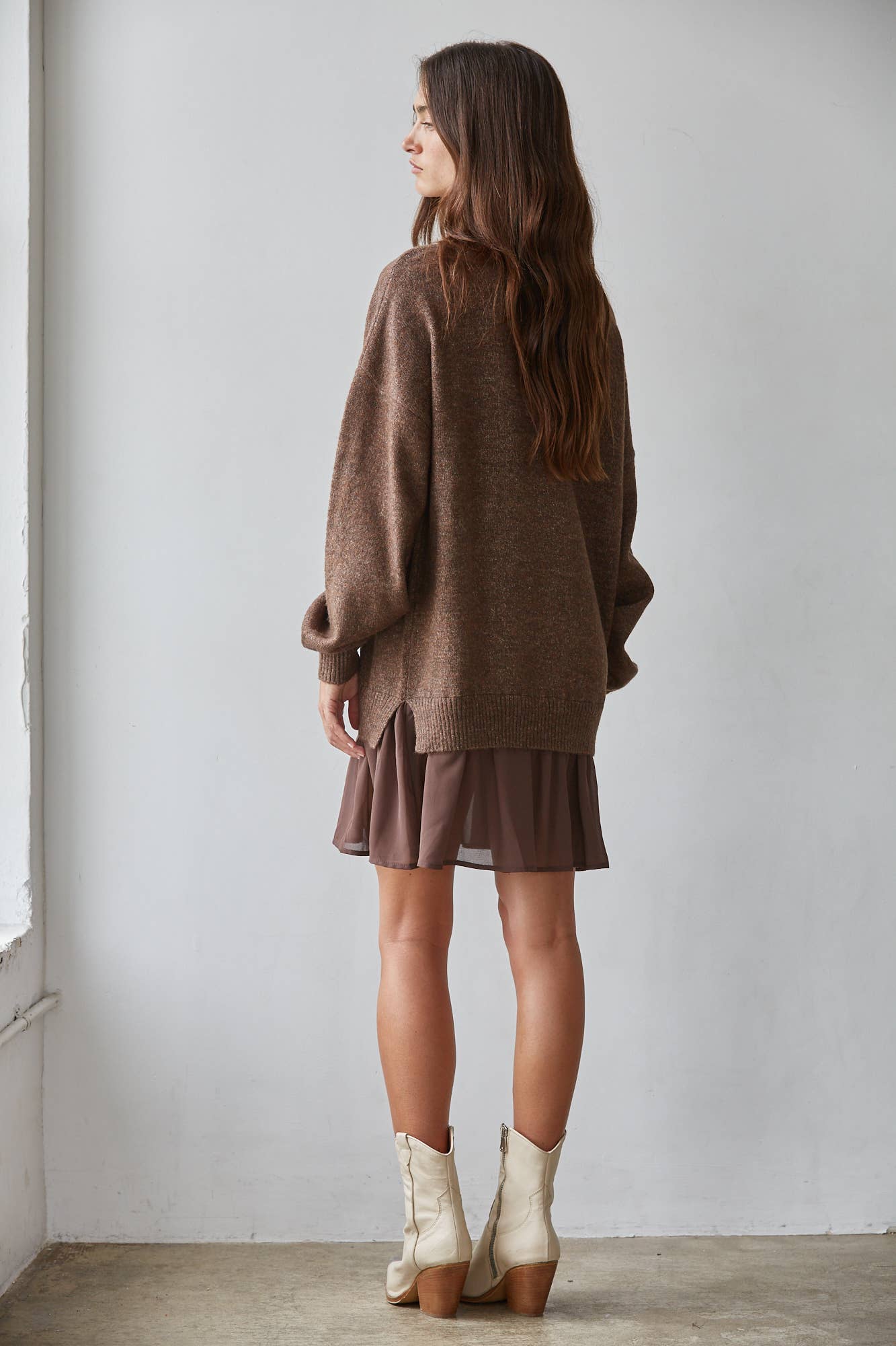 Knit Sweater Midi Twofer Dress