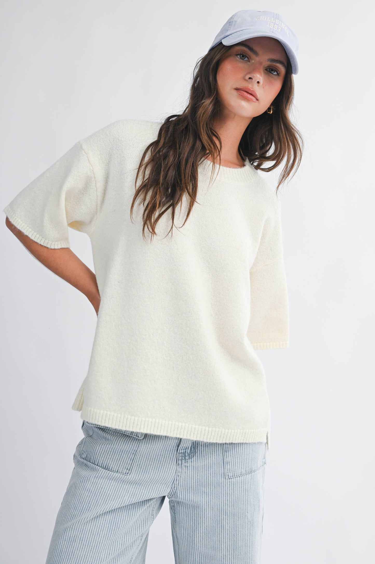 Effortless Short Sleeve Knit Sweater