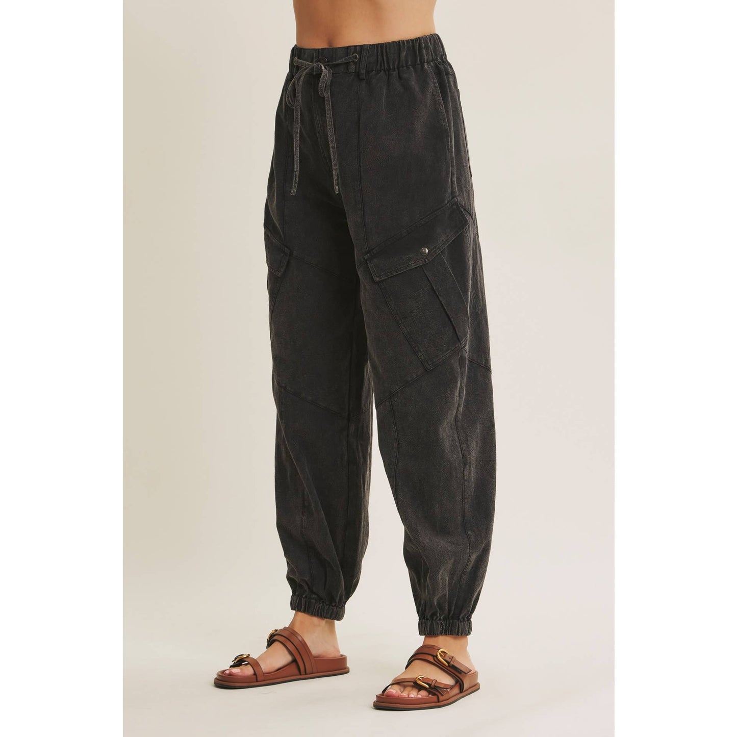 Mineral Washed Cargo Joggers
