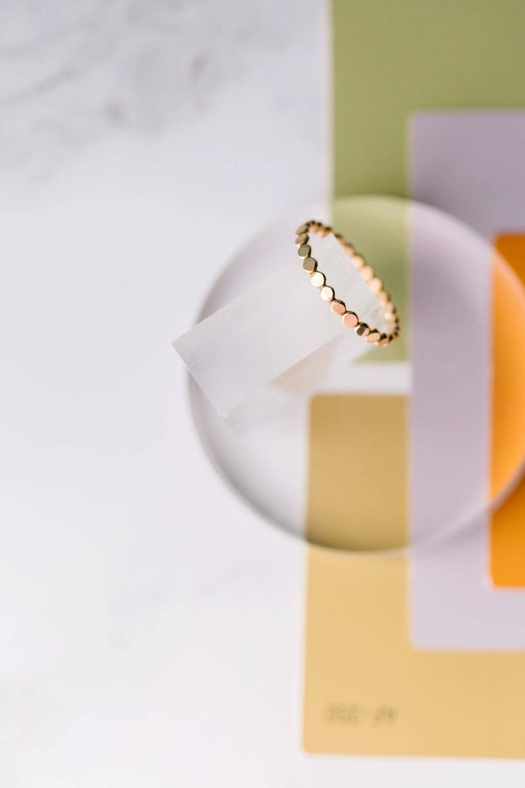 Coin Hammered Disc Stacking Ring in 14k Gold Filled