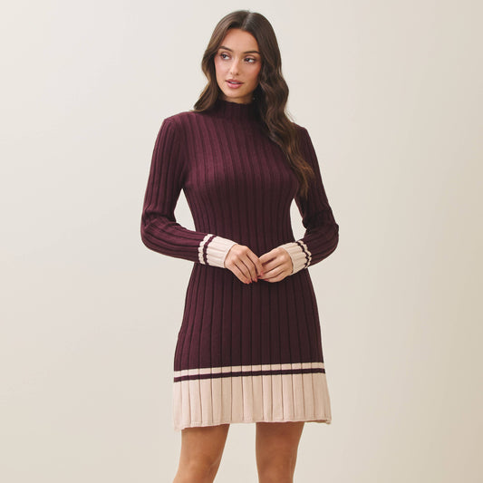 Two Tone Sweater Dress