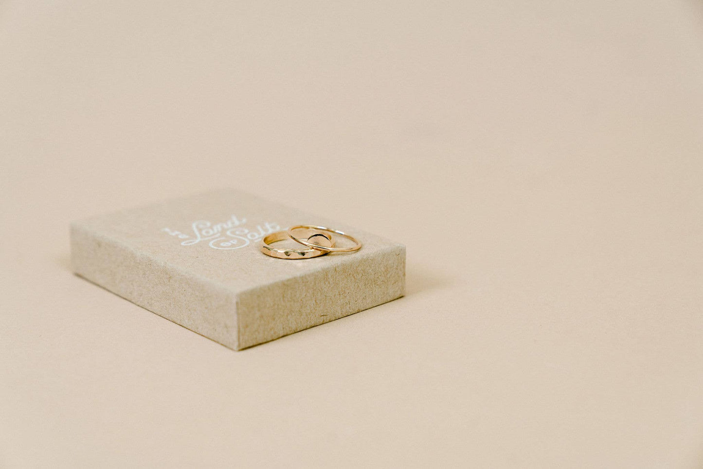 Thick Hammered Stacking Ring in Gold Filled