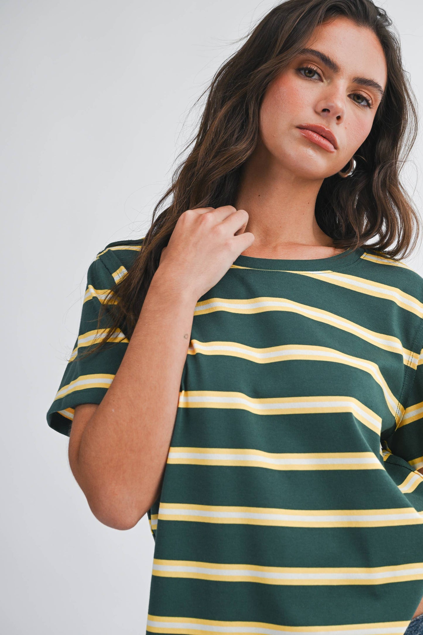 Striped Boxy Short Sleeve Tee