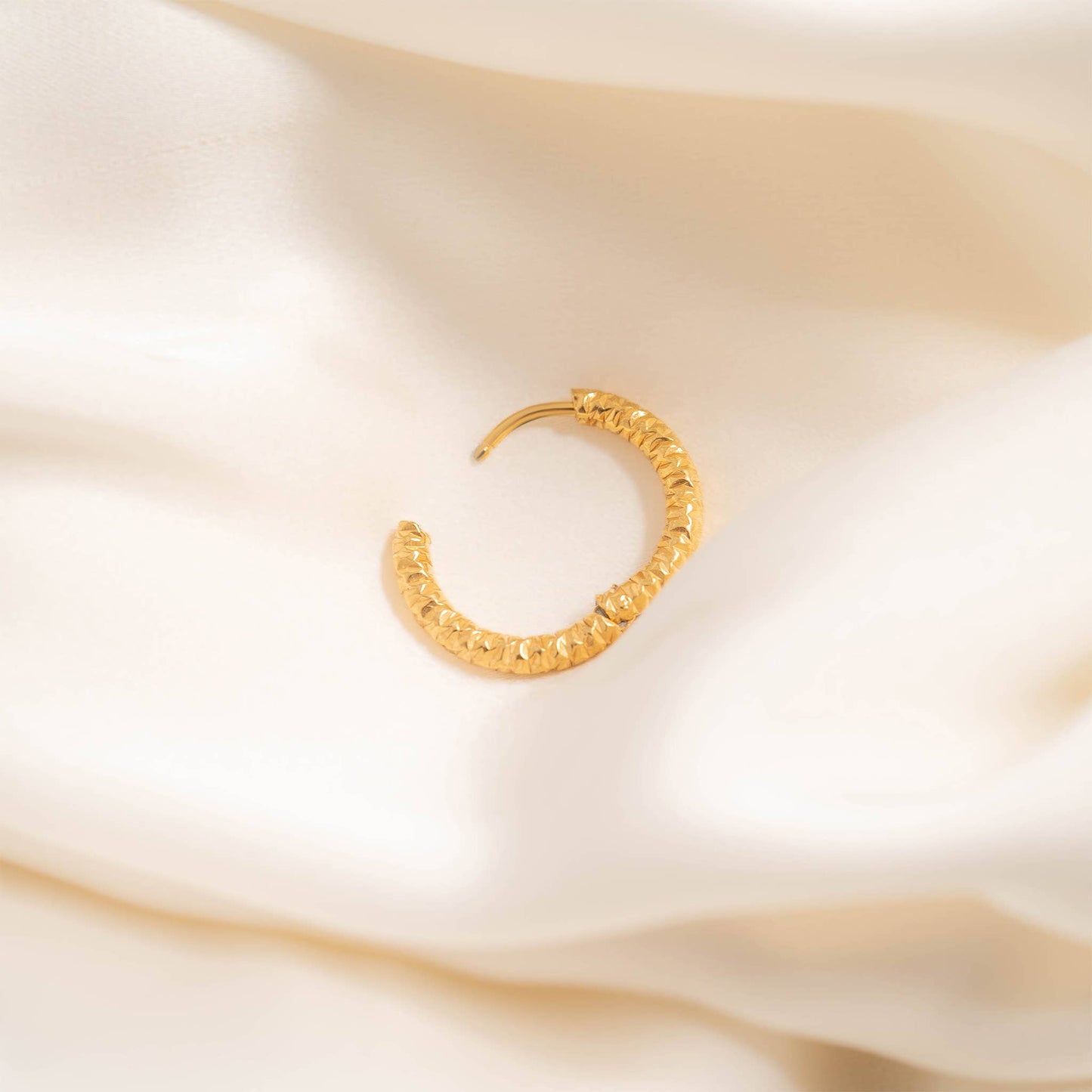 Textured Huggie Hoop Earrings