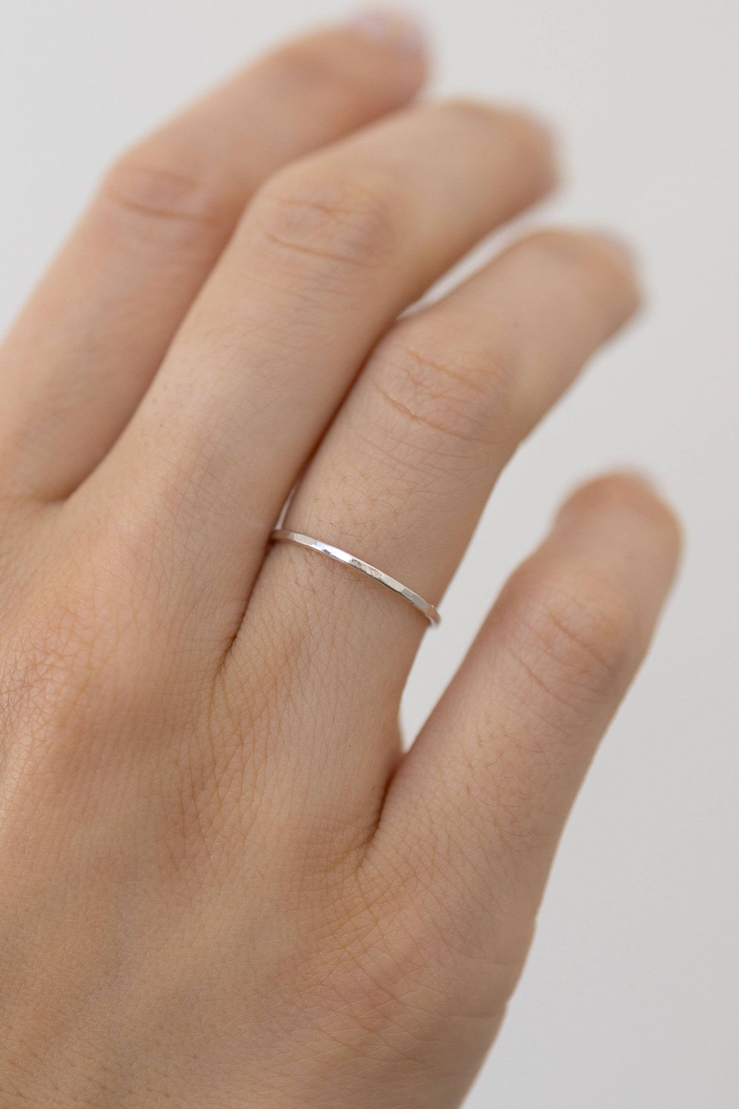 Hammered Stacking Ring in Sterling Silver