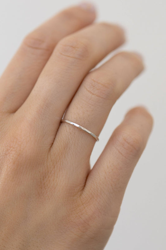 Hammered Stacking Ring in Sterling Silver
