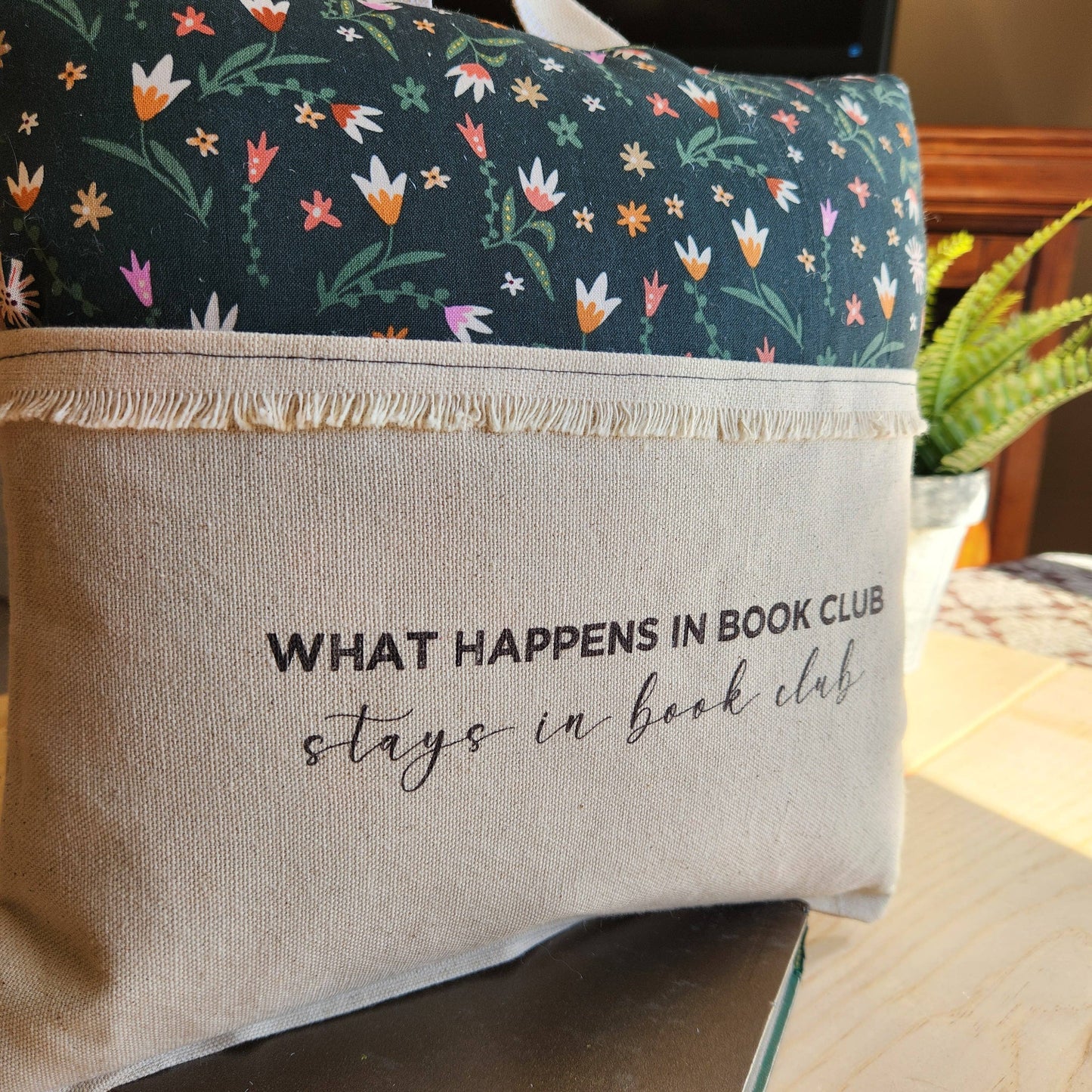 What Happens at Book Club..., Reading Pillow, tiny flowers