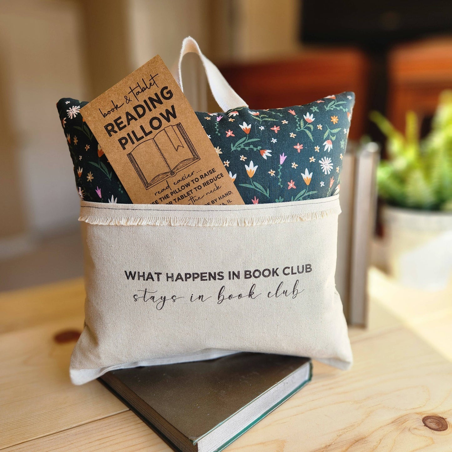 What Happens at Book Club..., Reading Pillow, tiny flowers