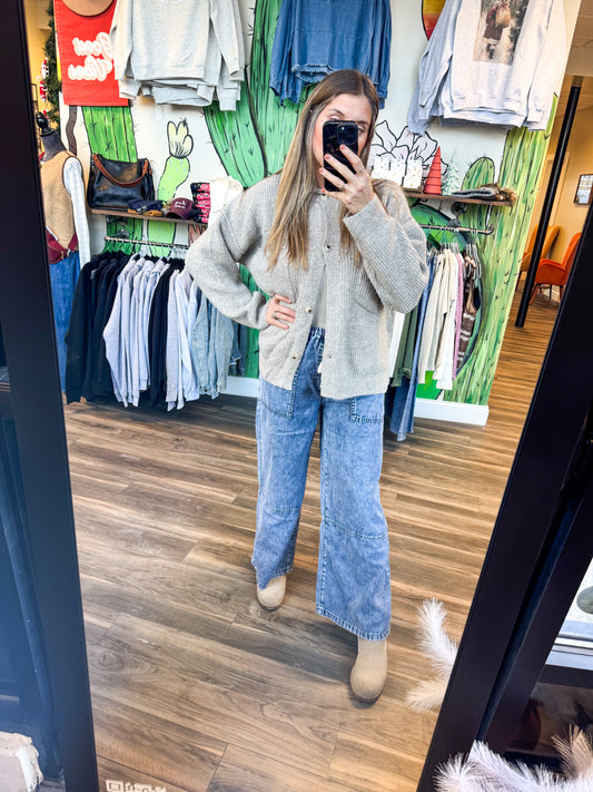 Button Down Sweater Jacket