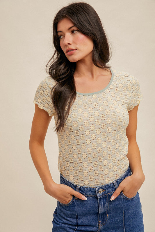 Floral Lace Cabbage Tee