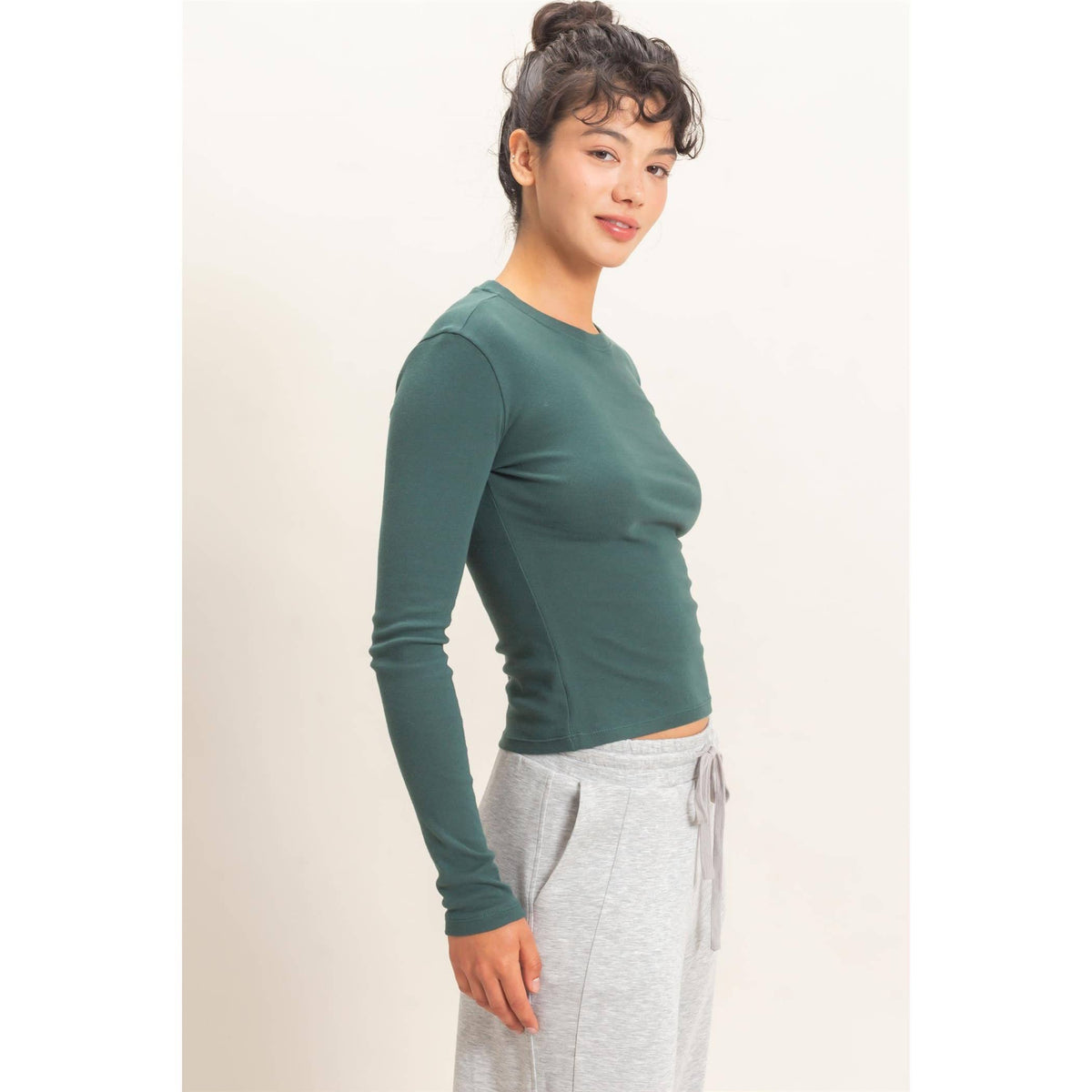 Crew Neck Long Sleeve Top