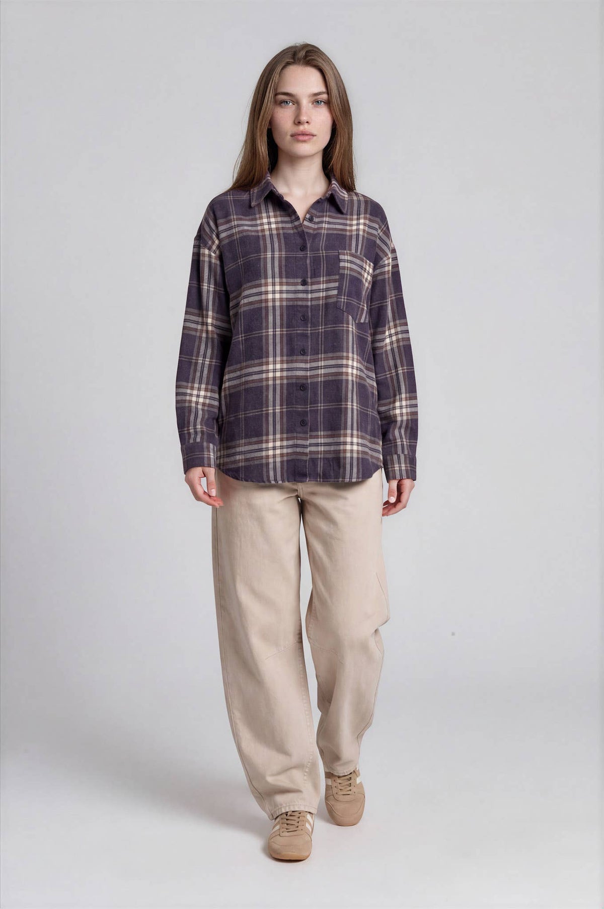 Falls Best Plaid Boxy Button Down