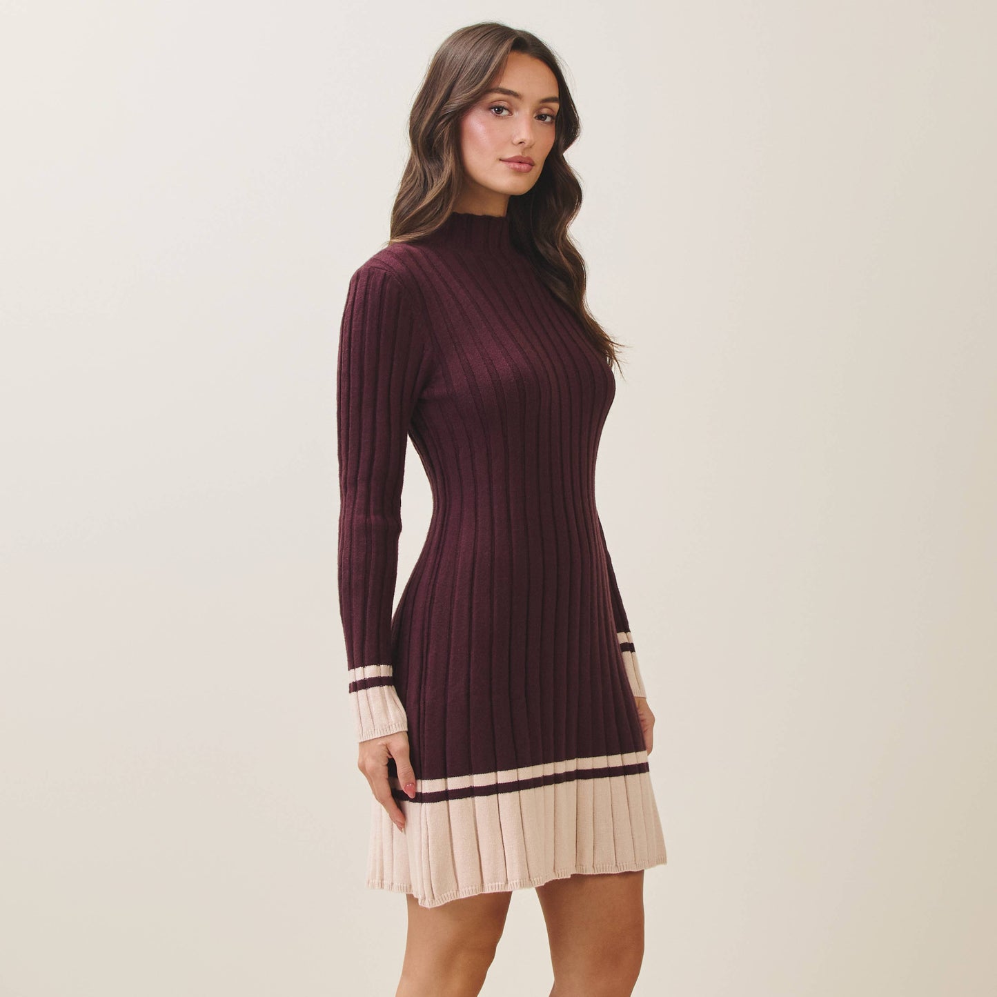 Two Tone Sweater Dress