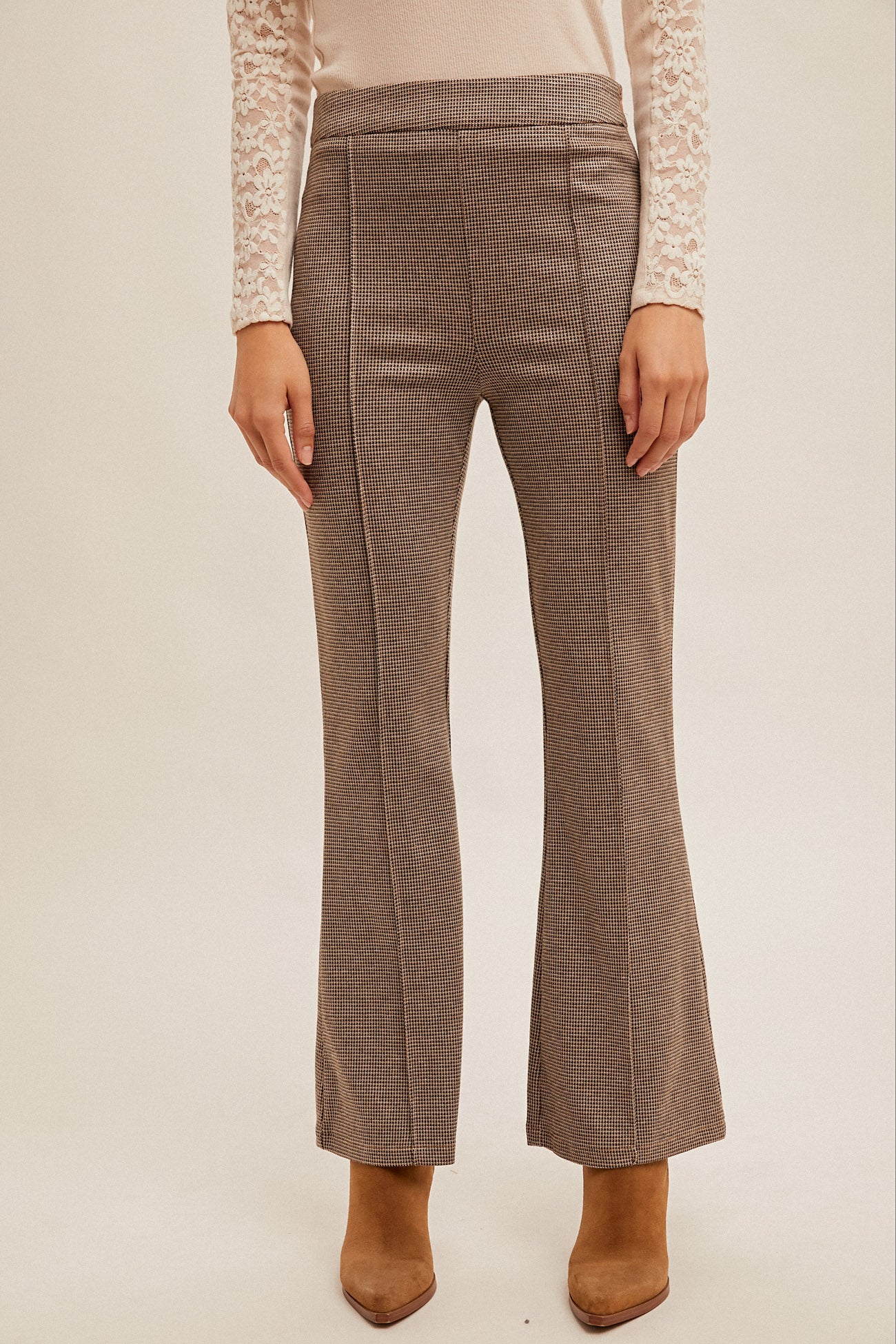 Jacquard Knit Flare Pants