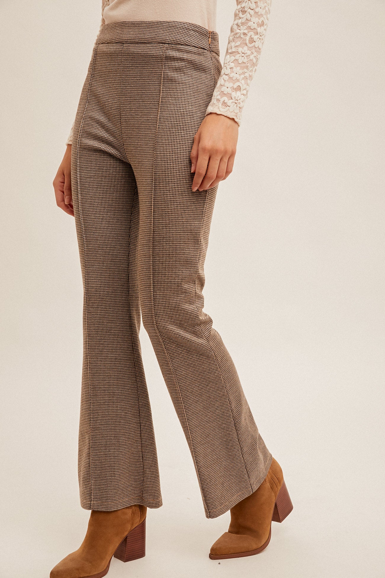 Jacquard Knit Flare Pants