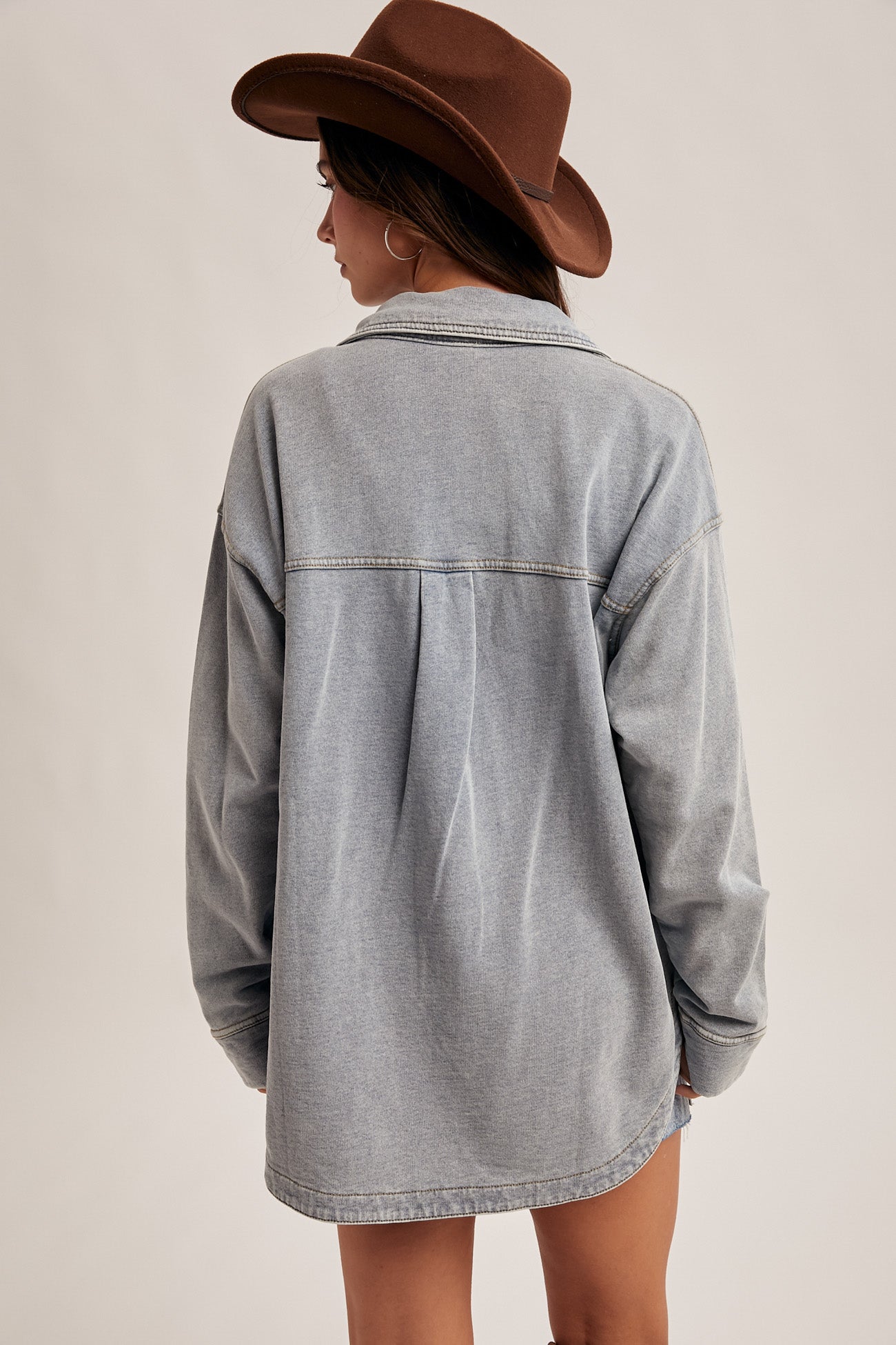 Kicked Up Denim Shacket