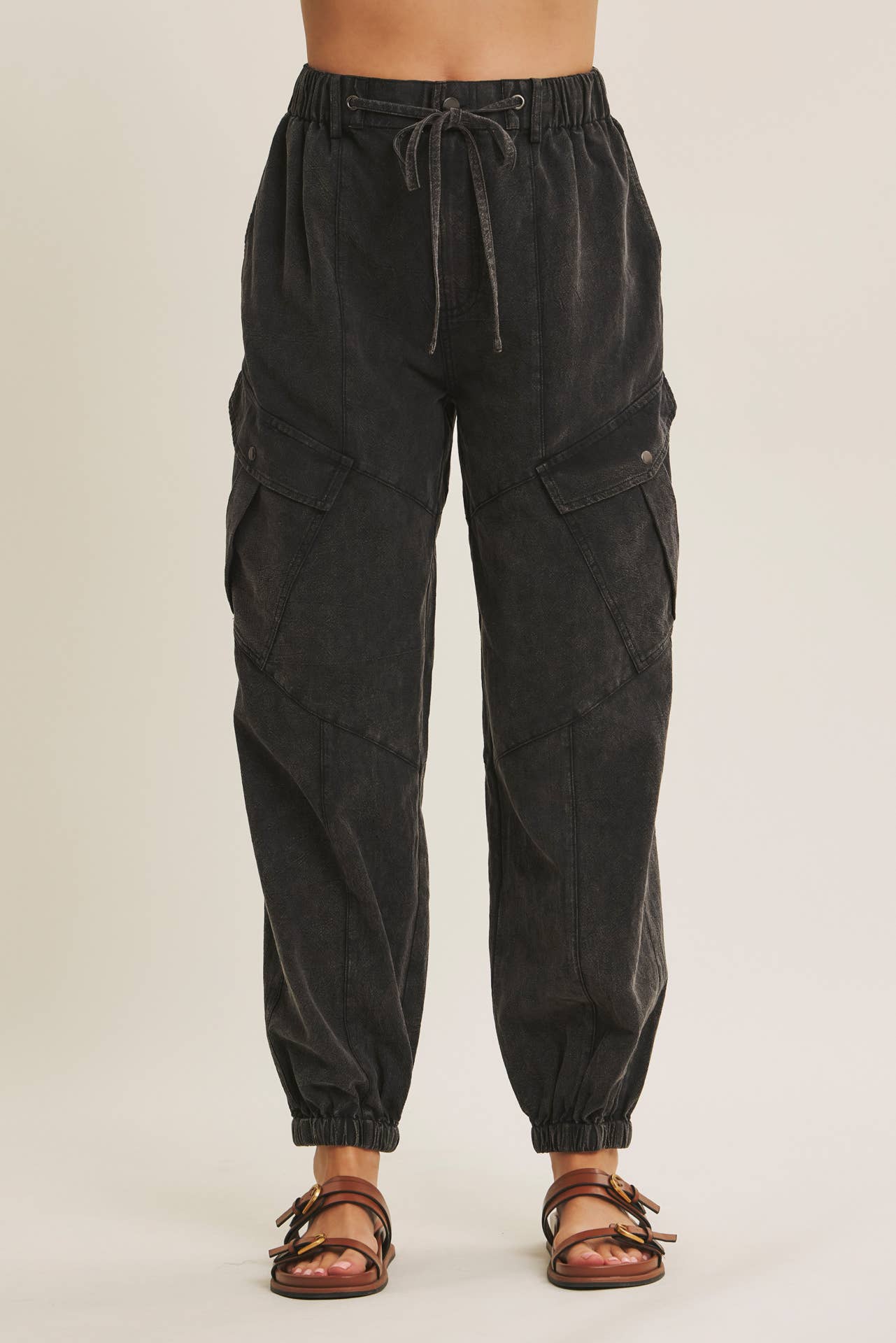 Mineral Washed Cargo Joggers