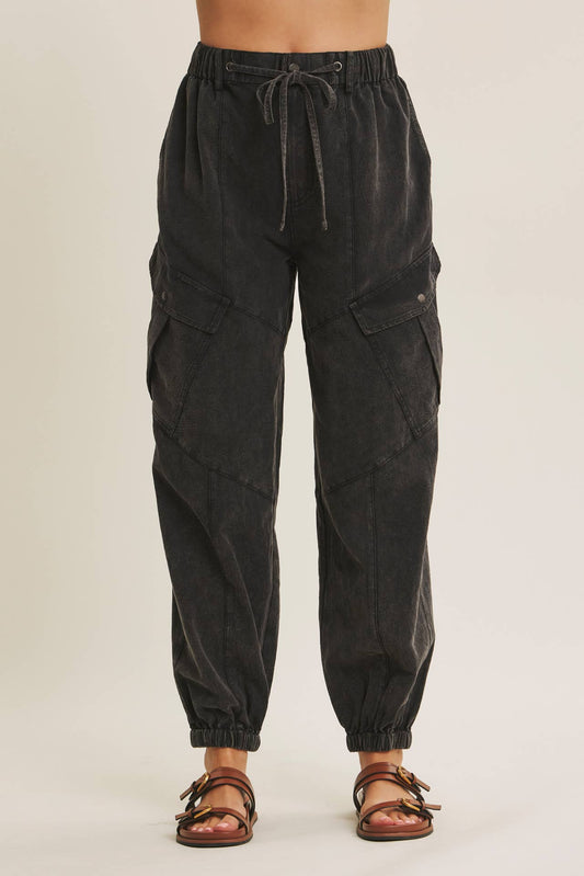 Mineral Washed Cargo Joggers