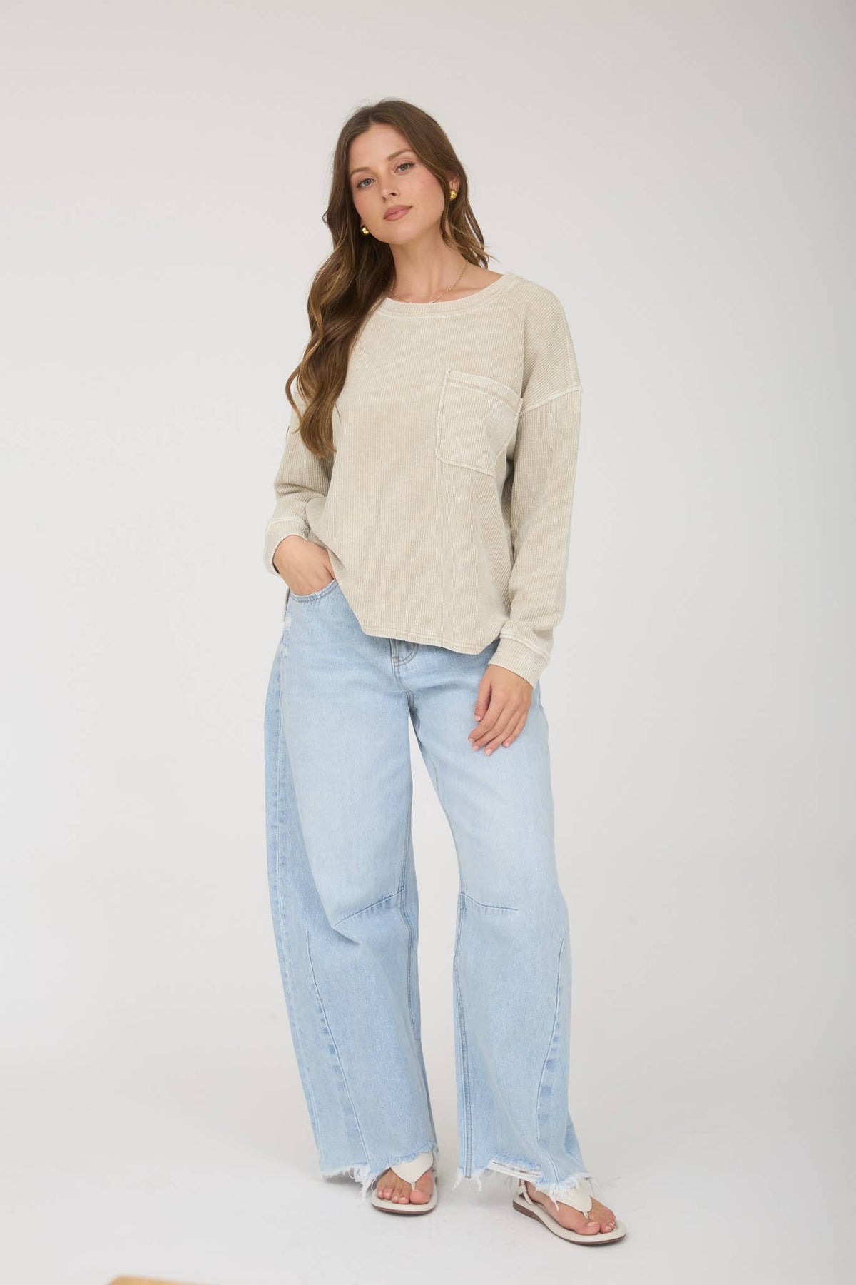 Washed Ribbed Knit